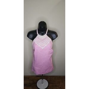 Lilly Pulitzer Gorgeous Light Pink & White Trim Tank - Size 12